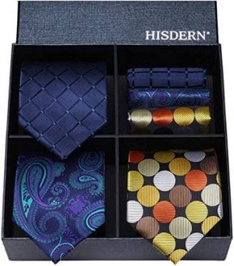 HISDERN Lot Classic Men's Silk Tie Set