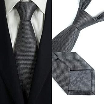 Fortunatever Mens Solid Gray Color Interview Tie